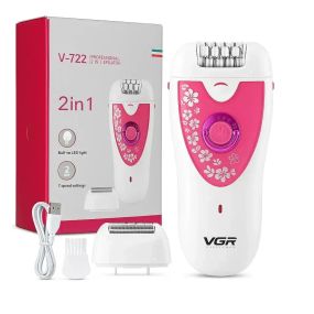 Эпилятор VGR V-722 аккумуляторный 2 скорости 32 пинцета с насадками / Беспроводной эпилятор