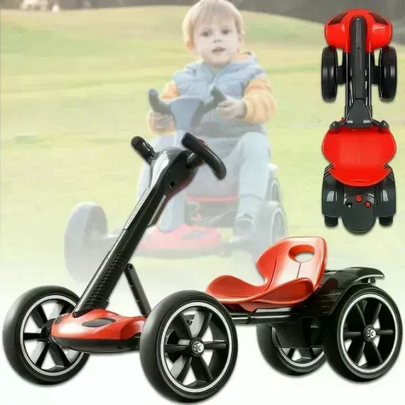 Детский электромобиль GO KART F1 с пультом и Bluetooth 390 Вт красный | Зображення 1