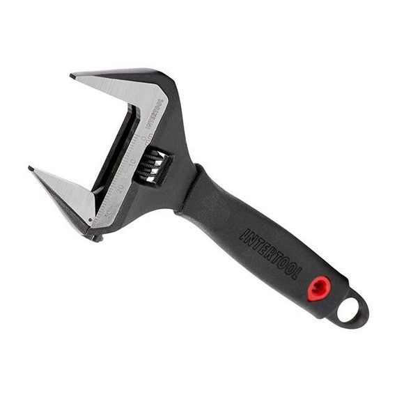 Ключ розвідний 150 мм, прогумована ручка, розведення губок 34 мм, Cr-V INTERTOOL XT-00401 | Зображення 1