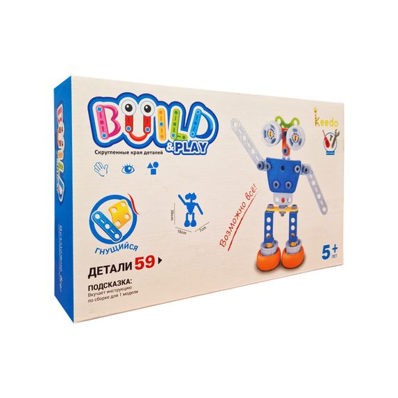 Конструктор дитячий Build&Play "Робот" Keedo J-7709, 59 елемента | Зображення 1
