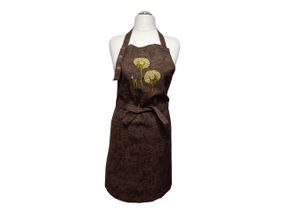 Фартух жіночий для готування з вишивкою кульбабки ONESIZE коричневий 00136