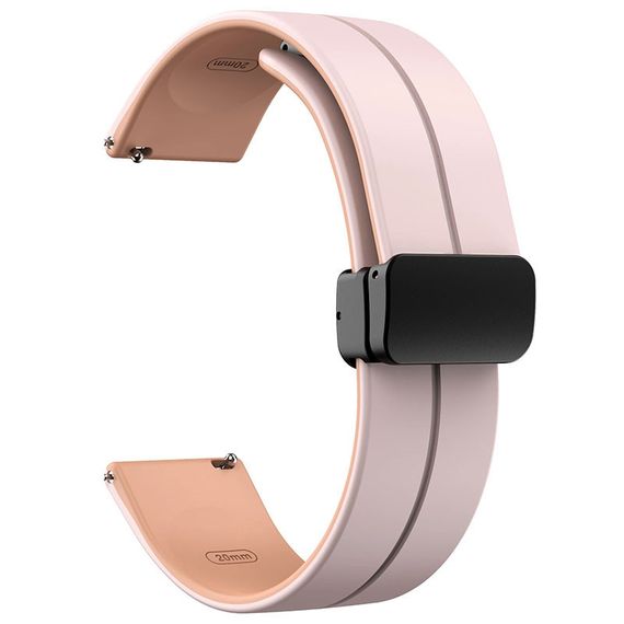 Силіконовий ремінець Classy для Smart Watch 20mm Pink / Beige | Зображення 1