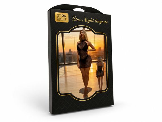 Сукня сітка Star Night з вишивкою, чорна, OS (S–L) Sex Aura | Зображення 9