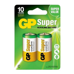 Батарейка GP Super Alkaline 1,5V (LR14) лужна 14A21-S2 пвх плівка 2 штуки в упаковці