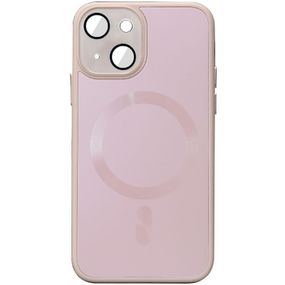 Чохол TPU+Glass Sapphire Midnight with MagSafe для Apple iPhone 14 (6.1") Рожевий / Pink Sand, Загартоване скло