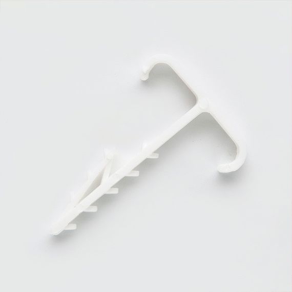 Дюбель-ёлочка двойная (12х5) для плоских проводов белый (пач 100шт) APRO