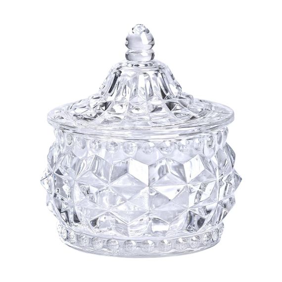 Конфетница стеклянная c крышкой Ø 8 см круглая HP-YH-3 | Зображення 1