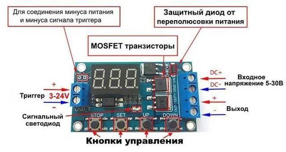 Циклический таймер времени с транзисторами XY-J04 (HW-516, HCW-M135) | Зображення 3