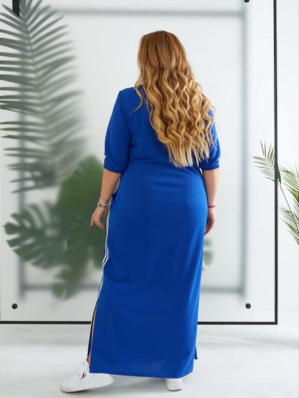 Женское спортивное платье длинное с разрезами MN141 цвет синий, размер 50/52 | Зображення 7