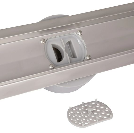 Линейный трап Qtap Scorpio Tile600 из нержавеющей стали, под плитку (поворотный сифон/сухой затвор) QTSCOTILE600 | Зображення 2