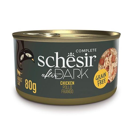 Schesir After Dark Chicken шезир курица в бульоне натуральные консервы для котов 80г