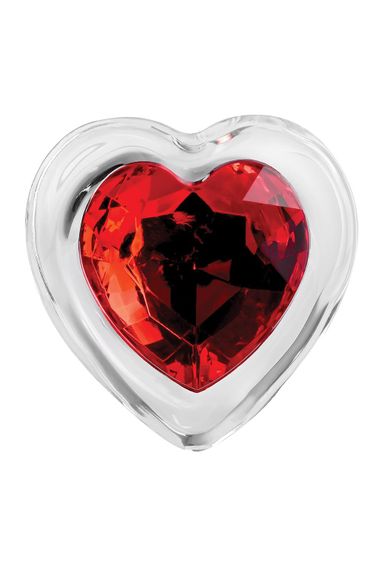 Скляний анальний затор ADAM ET EVE RED HEART GEM GLASS PLUG SMALL | Зображення 8