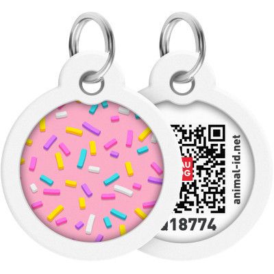 Адресник для животных WAUDOG Smart ID с QR паспортом "Маршмеллоу", круг 30 мм (230-0214)