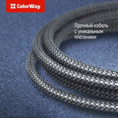 Дата кабель USB-C to Lightning 2.0m ColorWay (CW-CBPDCL036-GR) | Зображення 3