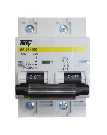 Автоматический выключатель ВА27-100 2Р 80А 10 кА х-ка D Ny95504894 | Зображення 1