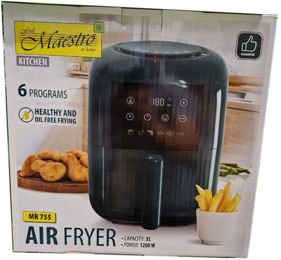 Аеро фритюрниця безмасляна Maestro MR-755 мультипіч Air Fryer Kitchen 1200 Вт 3л 6 програм Зелена | Зображення 2