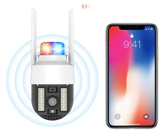 Wi-Fi Камера відеоспостереження PTZ A15 з ліхтарем-мигалкою 4G WiFi Вулична відеокамера з керуванням від телефону, нічним | Зображення 3