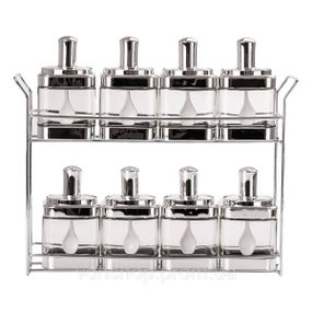 Банки для сыпучих продуктов набор из 8 шт стеклянные емкости для хранения с крышкой и ложкой HP531FS1034Y