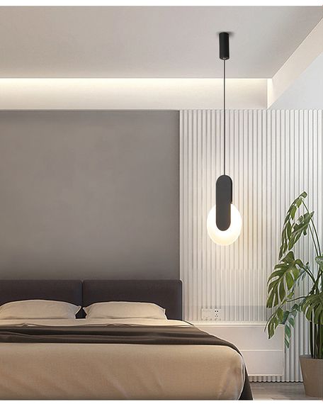 Люстра світлодіодна підвісна LED світильник для квартири на стелю лед 26502 Чорний 55-180х6х18 см. | Зображення 1