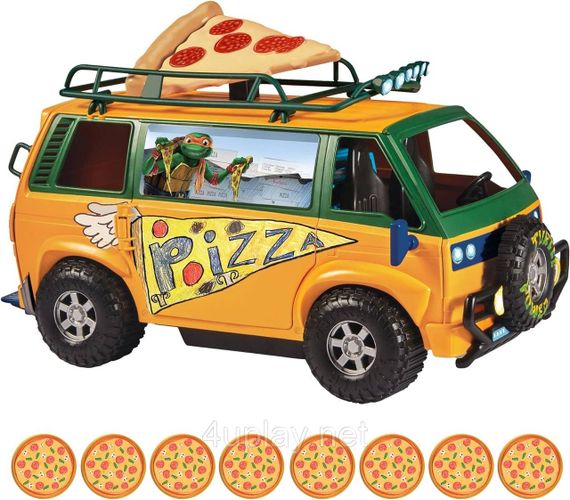Черепашки-ніндзя Бойова машина Фургон доставки піци Оригінал TMNT Pizza Fire Delivery Van стріляє піцою | Зображення 1