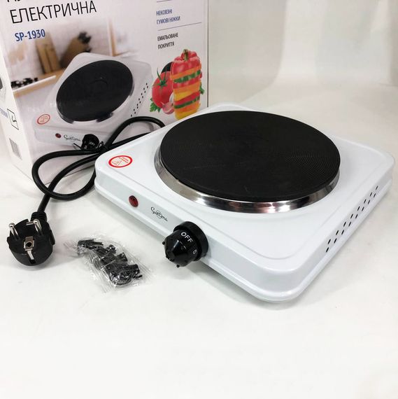 Електроплита побутова електрична Suntera SP-1930 біла, Маленька електроплита переносна, EV-259 Побутова електроплитка | Зображення 5