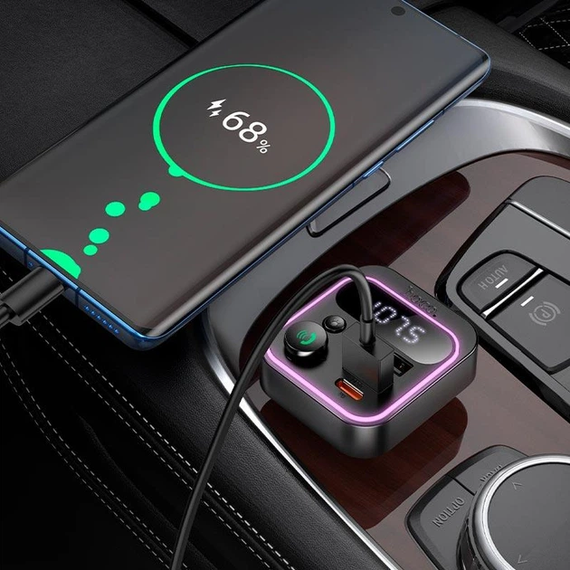 FM-модулятор HOCO E85 Tiger PD20W+QC3.0 /2*USB+1*Type-C /BTv5.4 | Зображення 2