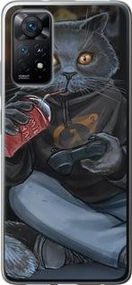 Чехол на Xiaomi Redmi Note 11 gamer cat из силикона FCh_033257