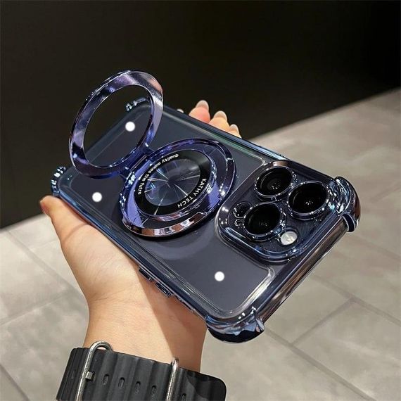 Силиконовый чехол с кольцом для iPhone 14 Pro цвет Синий | Зображення 2