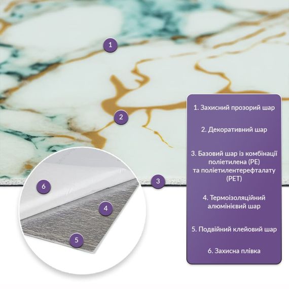 Самоклеюча стінова PET плитка у рулоні 600х3000х2мм SW-00002634 | Зображення 1