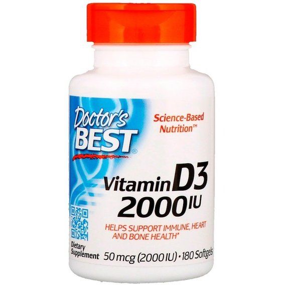 Витамин D Doctor's Best Vitamin D3 2000 IU 180 Softgels DRB-00210