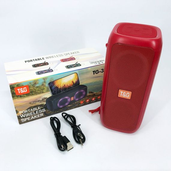 Портативна колонка TG333 2x5W з RGB підсвічуванням. SP-259 Колір: червоний | Зображення 3
