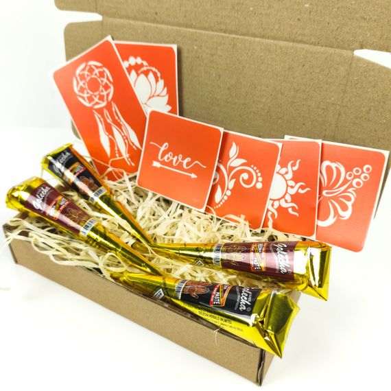 Набір хни з трафаретами для біо-тату №1 henna-set-01 | Зображення 2