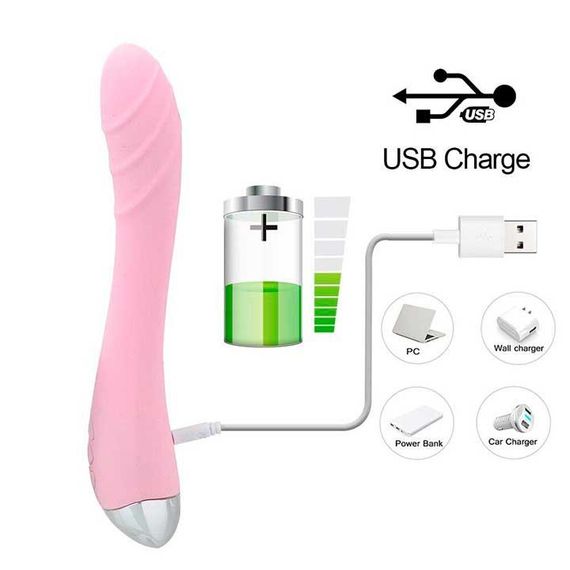 Вібратор Silver Fox для стимуляції точки G USB - Блакитний — Вібратори | Зображення 4