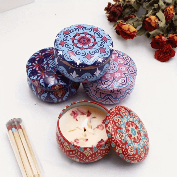 Набір №1 з 4 соєвих аромасвічок у подарунковій коробці, вага набору 240г Без бренду 58589-8 | Зображення 2