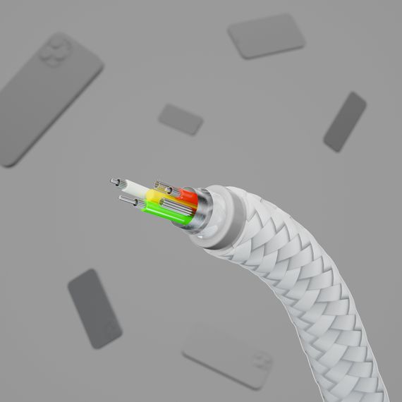 Кабель Belkin USB-A - Lightning плетений, силіконовий, з ремінцем на магніті, 1м, білий (CAA010BT1MWH) | Зображення 6