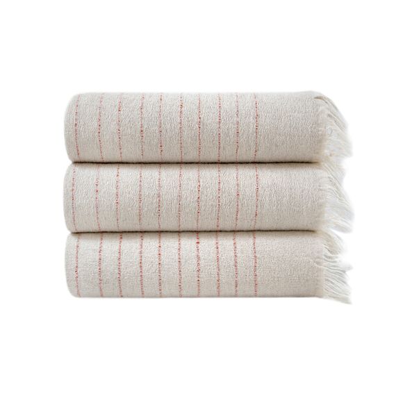 Рушник Lotus Home 11434 Туреччина 50*90 см  Льон + бавовна Сірий з кораловим