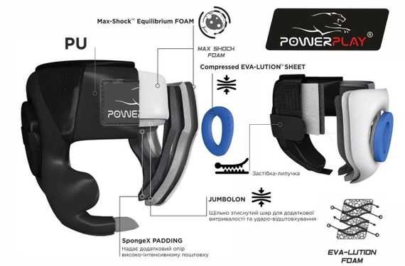 Боксерський шолом тренувальний PowerPlay 3100 PU Синій XL | Зображення 7