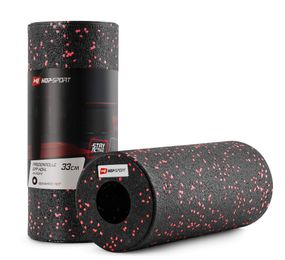 Роллер масажер (валик, ролик) гладкий Hop-Sport EPP 33см HS-P033YG чорно-червоний