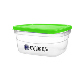 Контейнер універсальний 0,5л прозорий/зелений Народний продукт