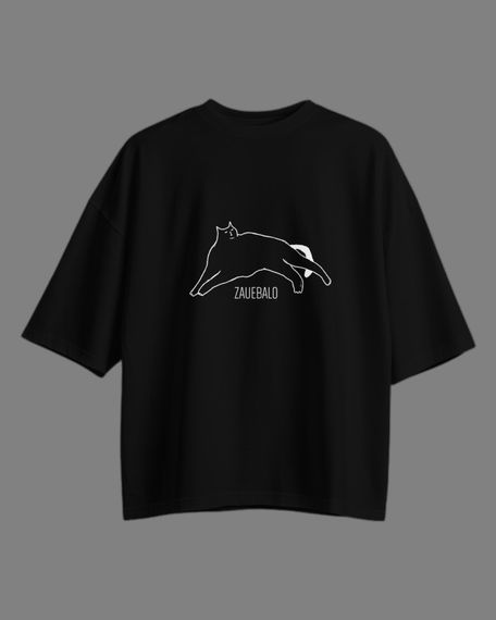 Oversize футболка з принтом zauebalo чорна