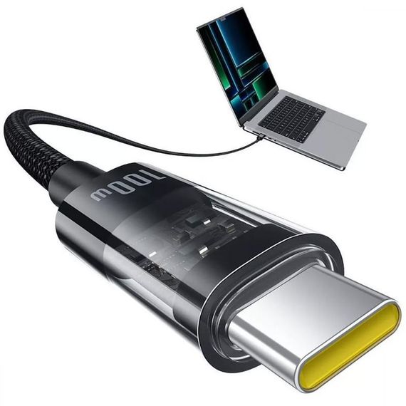 Дата кабель Baseus Gem Fast Charging Type-C to Type-C 100W (2m) (P10373000111-01) Cluster Black | Зображення 3