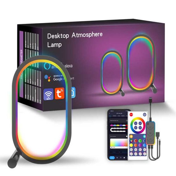 Настільна LED-лампа RGB Smart desk oval lamp Bluetooth USB with app