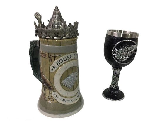 Подарочный Набор Кружка Game Of Thrones House Stark Игра Престолов Дом Старков и Бокал Дом Старков