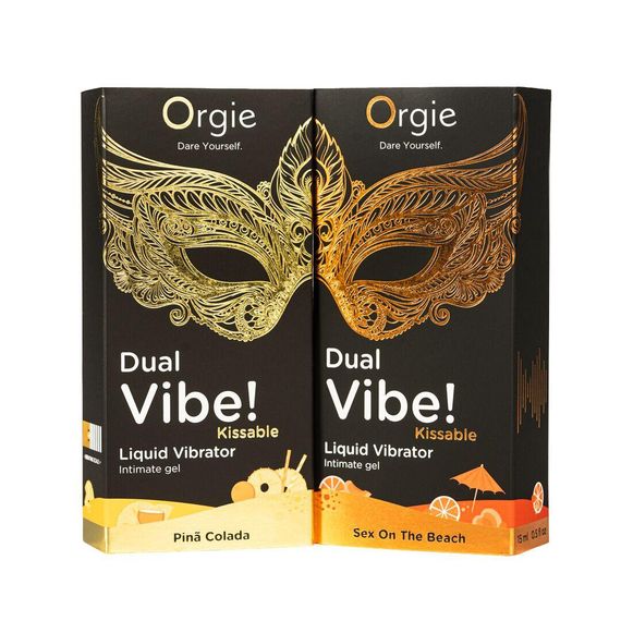 Рідкий вібратор Orgie Dual Vibe! Pina Colada Kissable Liquid Vibrator, 15 мл | Зображення 3