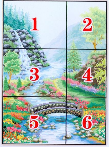 Набір для вишивання хрестиком за нанесеною на канву схемою "Bridge River". AIDA 14CT printed, 41*54 см | Зображення 2