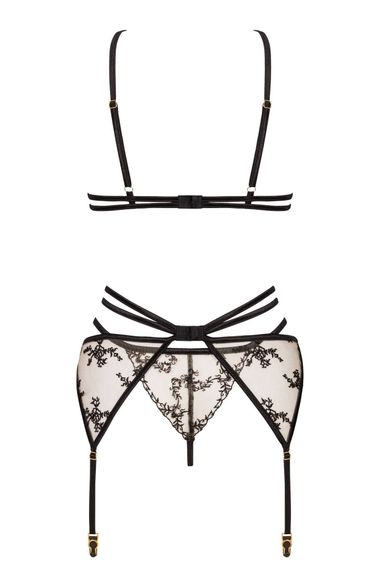 Комплект с поясом Beauty Night AISHA SET bra, garter belt, thong Черный L/XL | Зображення 3