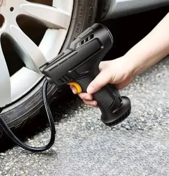 Насос для накачивания шин, портативный профессиональный автокомпрессор с цифровым дисплеем Vehicle mounted | Зображення 5