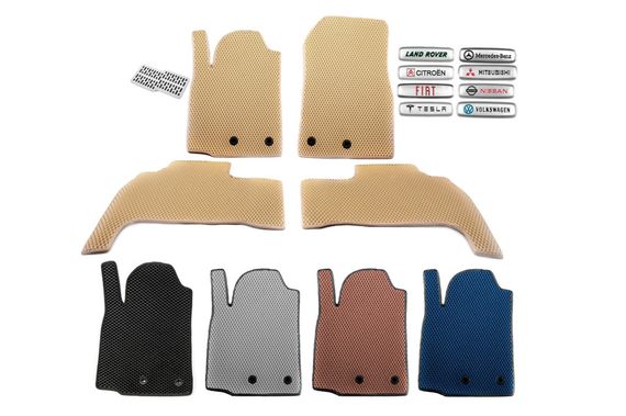 Коврики EVA (2 ряда, 5-дверный/7-местный, Бежевые) для Renault Kangoo 2008-2020 гг