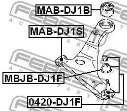 Сайлентблок важеля MITSUBISHI ECLIPSE, FEBEST (MABDJ1B) | Зображення 1