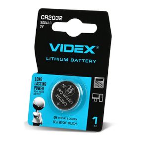 Литиевая батарейка Videx CR2032, 1 шт., в блистере